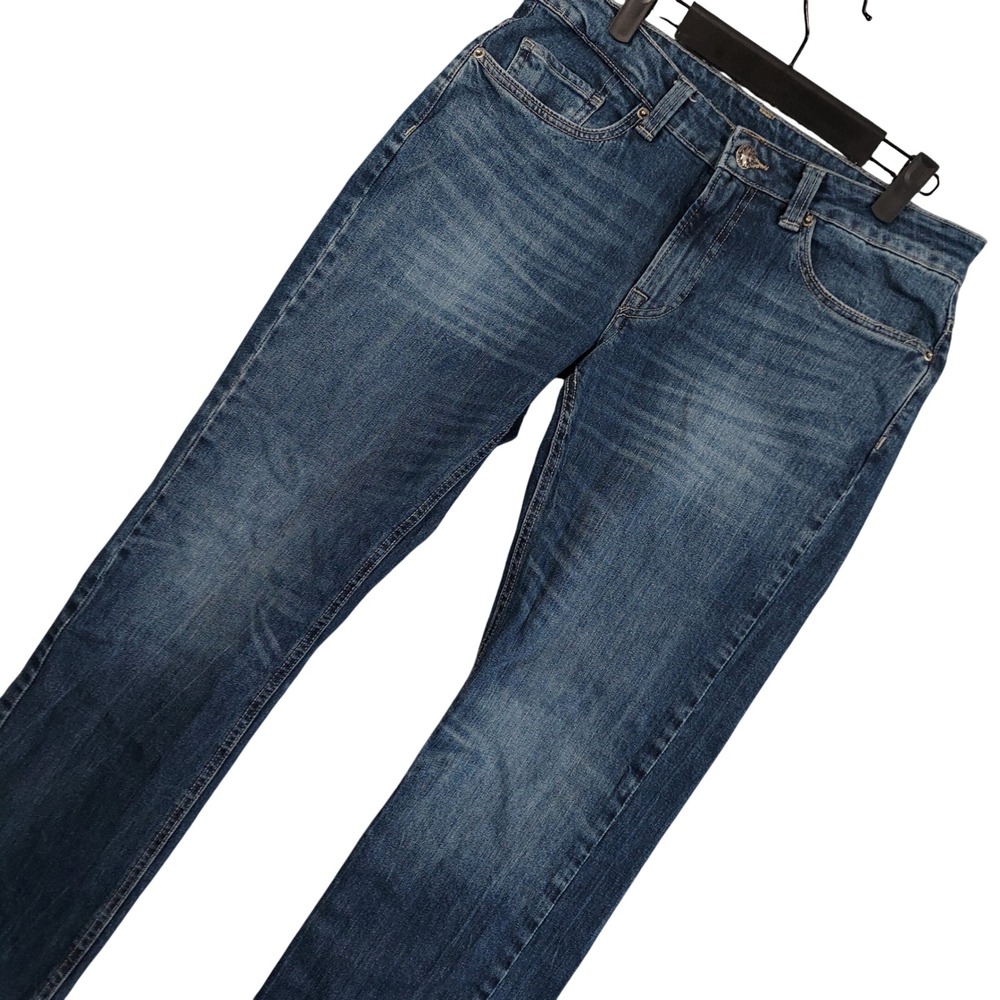 Buffalo David Bitton Six Jeans Men 32x30 Blue Straight Leg Medium Wash Stretch